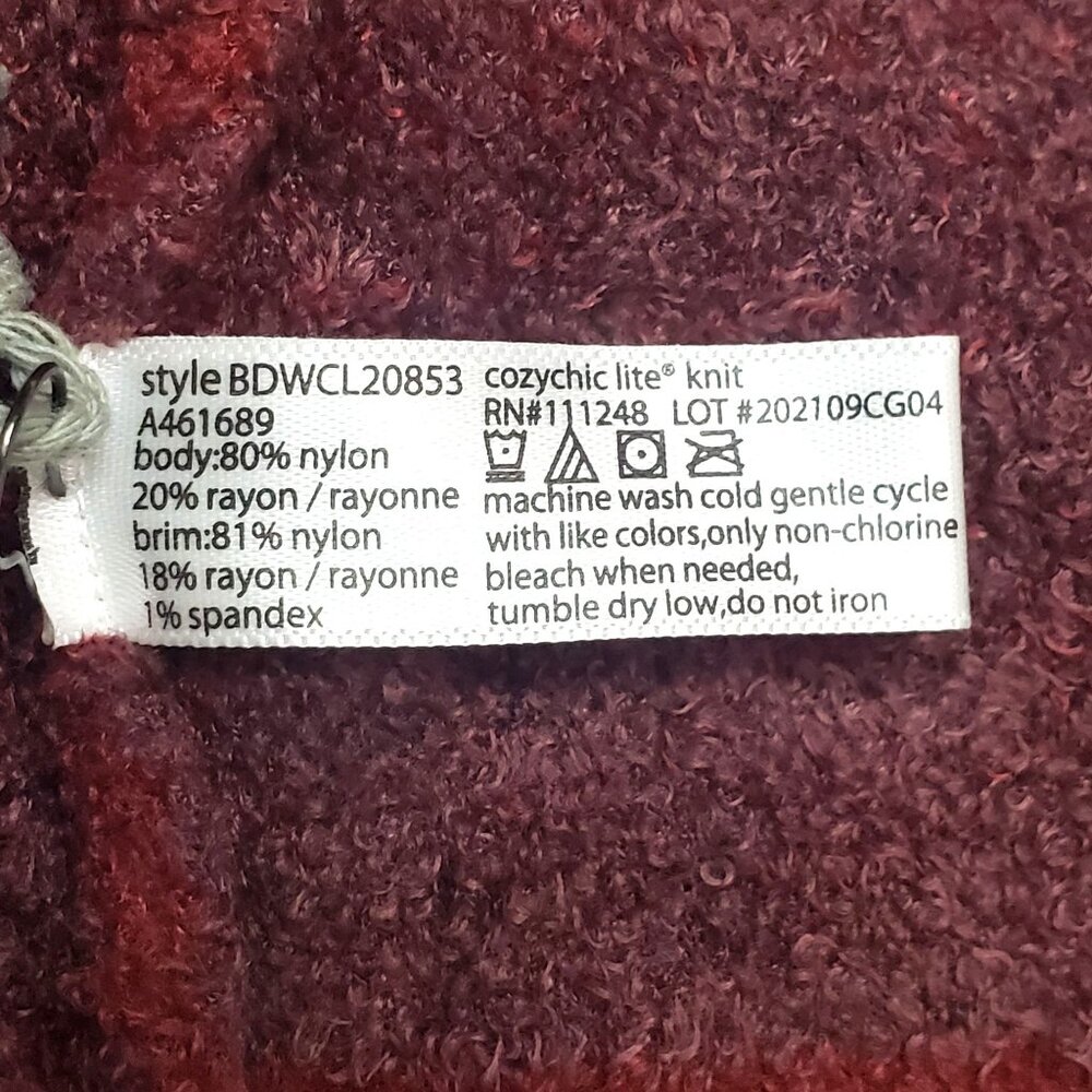 Barefoot Dreams CozyChic Lite Confetti Beanie Crimson/Rosewood One Sz Soft Knit - Picture 7 of 16